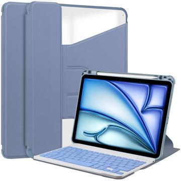 iPad Air 11 2024/2025 360 Roterende Slimme Hoes met Bluetooth Toetsenbord - Paars