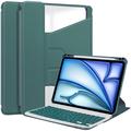 iPad Air 13 2024/2025 360 Roterende Slimme Hoes met Bluetooth Toetsenbord