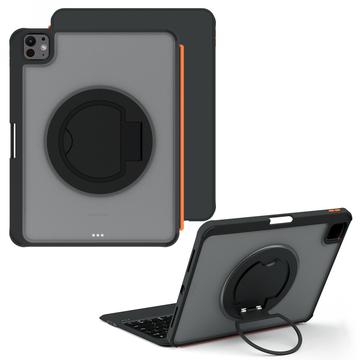 iPad Pro 11 2024/2025 TU3607P Magnetische toetsenbordbehuizing met achtergrondverlichting en 360-draaibare standaard - Zwart