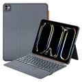iPad Pro 13 2024/2025 K09 Magnetische Leren Toetsenbordhoes met Touchpad - Zwart