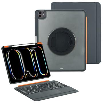 iPad Pro 13 2024/2025 TU3609P Magnetische toetsenbordbehuizing met achtergrondverlichting en 360-draaibare standaard - Zwart