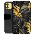 iPhone 11 Premium Wallet Hoesje - Gouden Bladeren