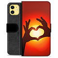 iPhone 11 Premium Portemonnee Hoesje - Hart Silhouet