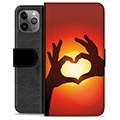 iPhone 11 Pro Max Premium Portemonnee Hoesje - Hart Silhouet