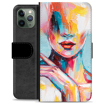 iPhone 11 Pro Premium Portemonnee Hoesje - Abstract Portret