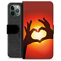 iPhone 11 Pro Premium Portemonnee Hoesje - Hart Silhouet