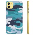 iPhone 11 TPU Hoesje - Blauw Camouflage