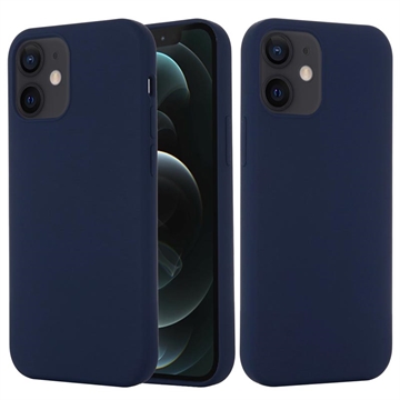 iPhone 12 Mini Liquid Siliconen Hoesje - MagSafe Compatibel - Donkerblauw