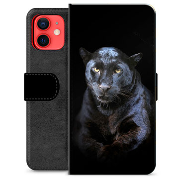 iPhone 12 mini Premium Portemonnee Hoesje - Zwarte Panter