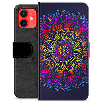 iPhone 12 mini Premium Portemonnee Hoesje - Kleurrijke Mandala