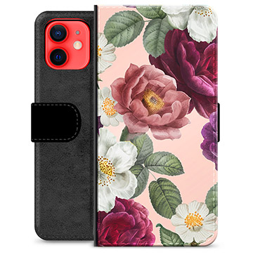 iPhone 12 mini Premium Portemonnee Hoesje - Romantische bloemen