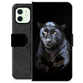 iPhone 12 Premium Portemonnee Hoesje - Zwarte Panter