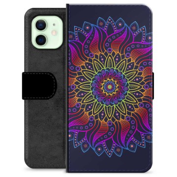 iPhone 12 Premium Portemonnee Hoesje - Kleurrijke Mandala