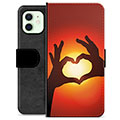 iPhone 12 Premium Portemonnee Hoesje - Hart Silhouet