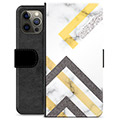iPhone 12 Pro Max Premium Portemonnee Hoesje - Abstract Marmer