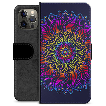 iPhone 12 Pro Max Premium Portemonnee Hoesje - Kleurrijke Mandala