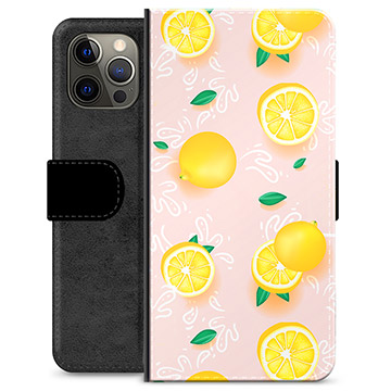 iPhone 12 Pro Max Premium Portemonnee Hoesje - Citroenpatroon