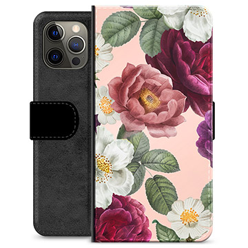 iPhone 12 Pro Max Premium Portemonnee Hoesje - Romantische Bloemen