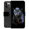 iPhone 12 Pro Max Premium Portemonnee Hoesje - Zwarte Panter