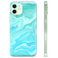 iPhone 12 TPU Hoesje - Blauw Marmer