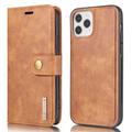 iPhone 13 DG.Ming Afneembare Leren Portemonnee Hoesje - Bruin