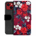 iPhone 13 Mini Premium Portemonnee Hoesje - Vintage Bloemen