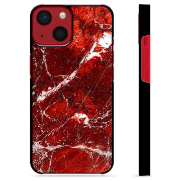 iPhone 13 Mini Beschermhoes - Rood Marmer