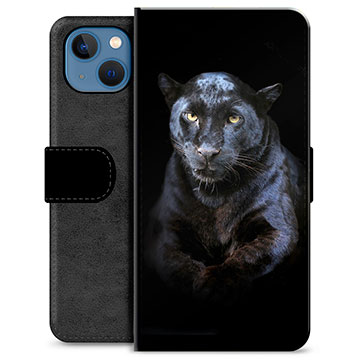 iPhone 13 Premium Portemonnee Hoesje - Zwarte Panter