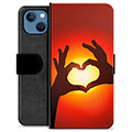 iPhone 13 Premium Portemonnee Hoesje - Hart Silhouet