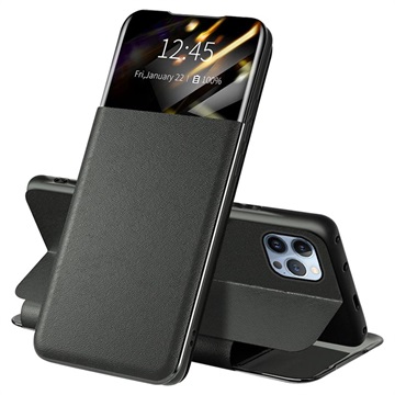 iPhone 13 Pro Front Smart View Flip Hoesje - Zwart