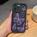 iPhone 13 Pro Max TPU-hoesje met vlinderprint - Paars / Zwart