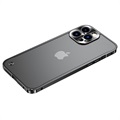 iPhone 13 Pro Max Metaal Bumper met Kunststof Achterkant - Zwart
