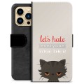 iPhone 13 Pro Max Premium Portemonnee Hoesje - Angry Cat
