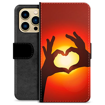 iPhone 13 Pro Max Premium Portemonnee Hoesje - Hart Silhouet