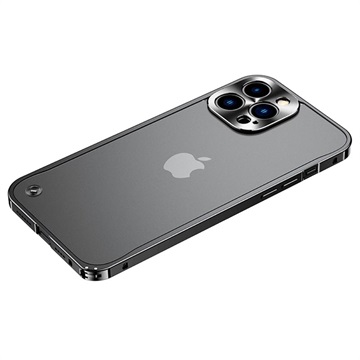 iPhone 13 Pro Metalen Bumper met Kunststof Achterkant - Zwart