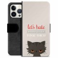 iPhone 13 Pro Premium Portemonnee Hoesje - Angry Cat