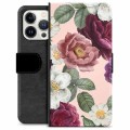 iPhone 13 Pro Premium Portemonnee Hoesje - Romantische Bloemen