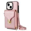iPhone 14 alles-in-één hoesje met portemonnee en riem