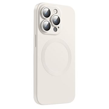 iPhone 14 Pro Siliconenhoes met camerabeveiliging - MagSafe compatibel - Wit