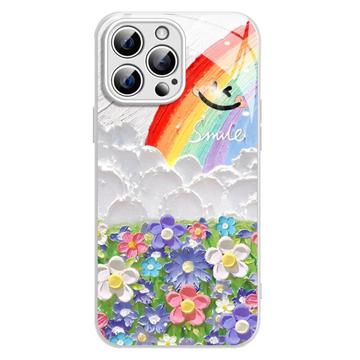 iPhone 14 Pro Glimlach & Regenboog Hybride Hoesje