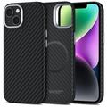 iPhone 14 Tech-Protect Ion Carbon Plastic Hoesje - MagSafe Compatibel - Zwart / Zilver