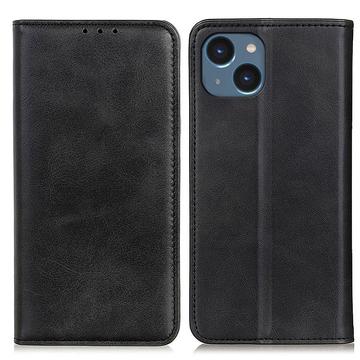 iPhone 14 Leren Wallet Hoesje met Statief - Zwart