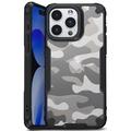 iPhone 15 Anti-Shock Hybride Hoesje - Camouflage - Zwart