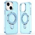 iPhone 15 Glitter Hybride Hoesje met Kickstand - MagSafe compatibel - Blauw
