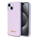 iPhone 15 Guess Iridescent Metal Script Hybrid Hoesje