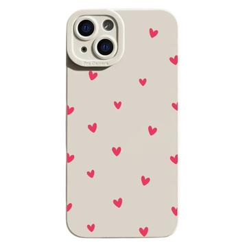 iPhone 15 Hartpatroon Slim TPU Hoesje - Wit/Rood