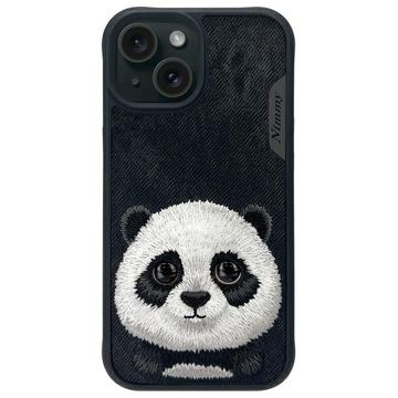 iPhone 15 Nimmy Friends Big Eyed Pet 2.0 Panda hoesje - Zwart