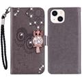 iPhone 15 Uil Strass Portemonnee Hoesje