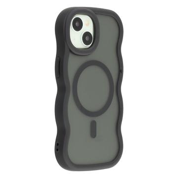 iPhone 15 Plus/14 Plus Golfrand magnetisch hybride hoesje - zwart