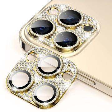 iPhone 15 Pro/15 Pro Max Hat Prince Glitter Camera Lens Protector - Goud